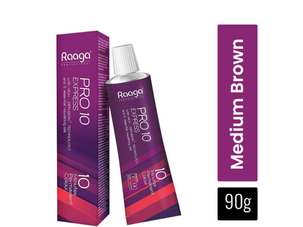 Raaga Professional Pro 10 Express Permanent Hair Color 4 Medium Brown 90g