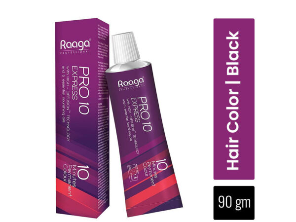 Raaga Professional Pro 10 Express Permanent Hair Color 1 Black 90g