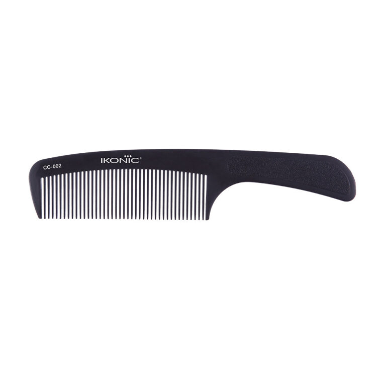 Ikonic Professional Carbon Comb CC‑02 in black – seamless, anti-static hair comb”
