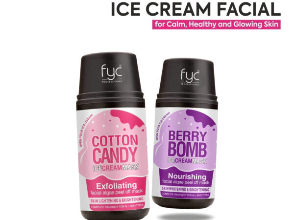 Fyc Professional Berry Bomb  Cotton Candy Ice Cream Mask Combo Ultimate Skin Brightening  Nourishing Facial Kit