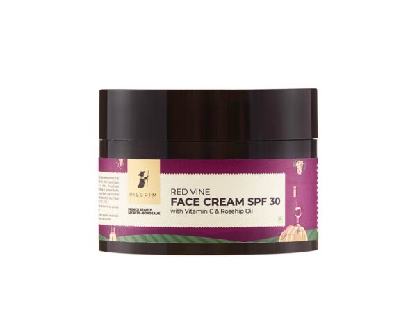 Pilgrim Red Vine Face Cream SPF 30 with Vitamin C  Rosehip Oil (PA+++)