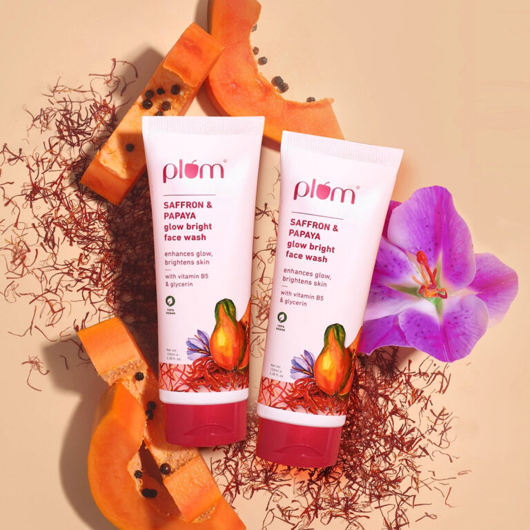 Plum Saffron & Papaya Glow Bright Face Wash with Vitamin B5 - Pack of 2