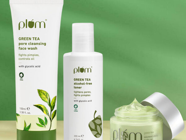 Plum Green Tea PM Reset Kit for Oily, Acne-prone Skin with Green Tea Face Wash, Green Tea Toner, and Green Tea Night Gel