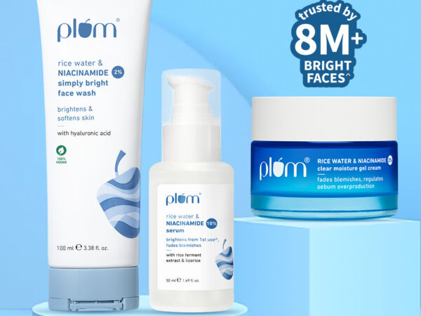 Plum Niacinamide  Rice Water Brightening CSM Combo