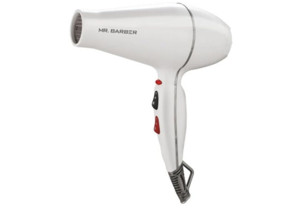 Mr Barber MB-AMW Airmax with 2 Air Flow Detachable Nozzles Turbo Motor Powerful Professional Hair Dryer For Styling  Dressing 2400 Watts (White) - 1 Piece