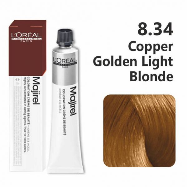 l oreal professionnel paris majirel 8.34 copper golden light blonde